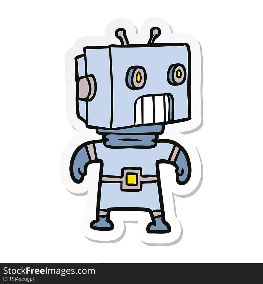 sticker of a cartoon robot