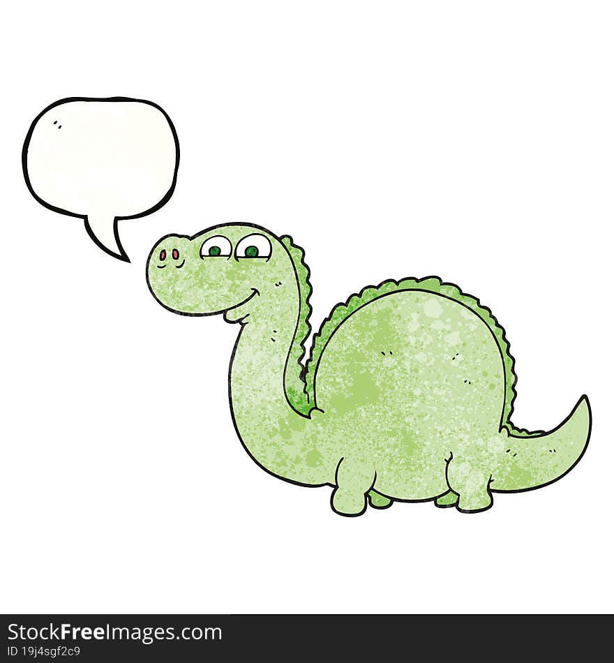 speech bubble textured cartoon dinosaur