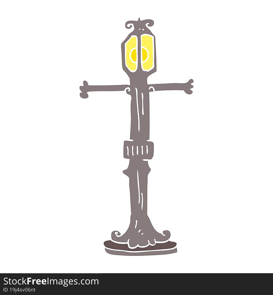 flat color illustration of street lamp. flat color illustration of street lamp