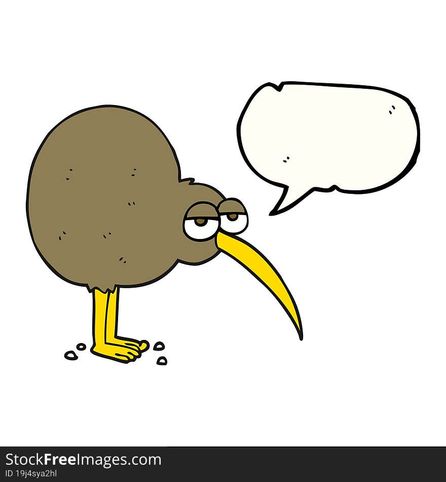 speech bubble cartoon kiwi