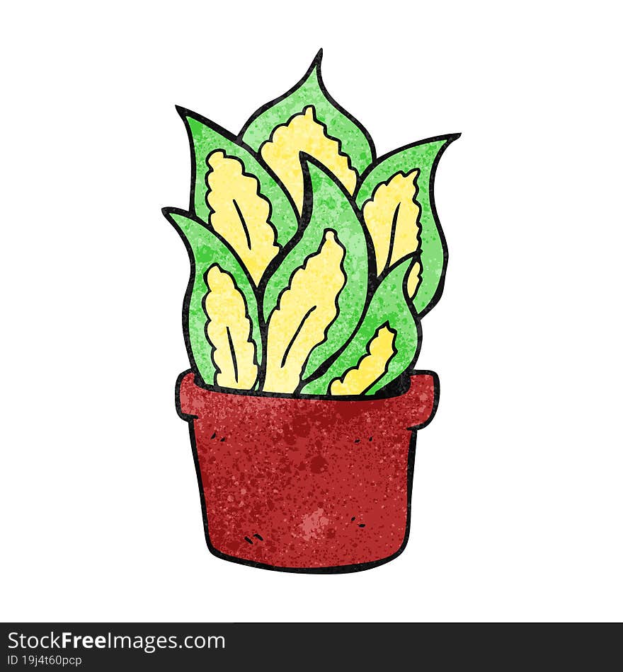 freehand textured cartoon house plant