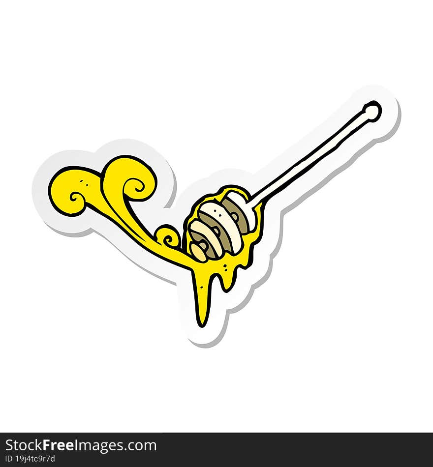 sticker of a cartoon honey stick