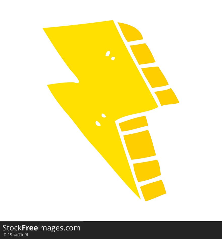 flat color style cartoon lightning bolt