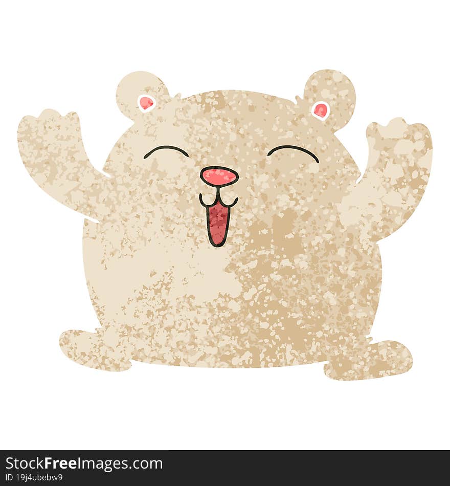 quirky retro illustration style cartoon funny polar bear