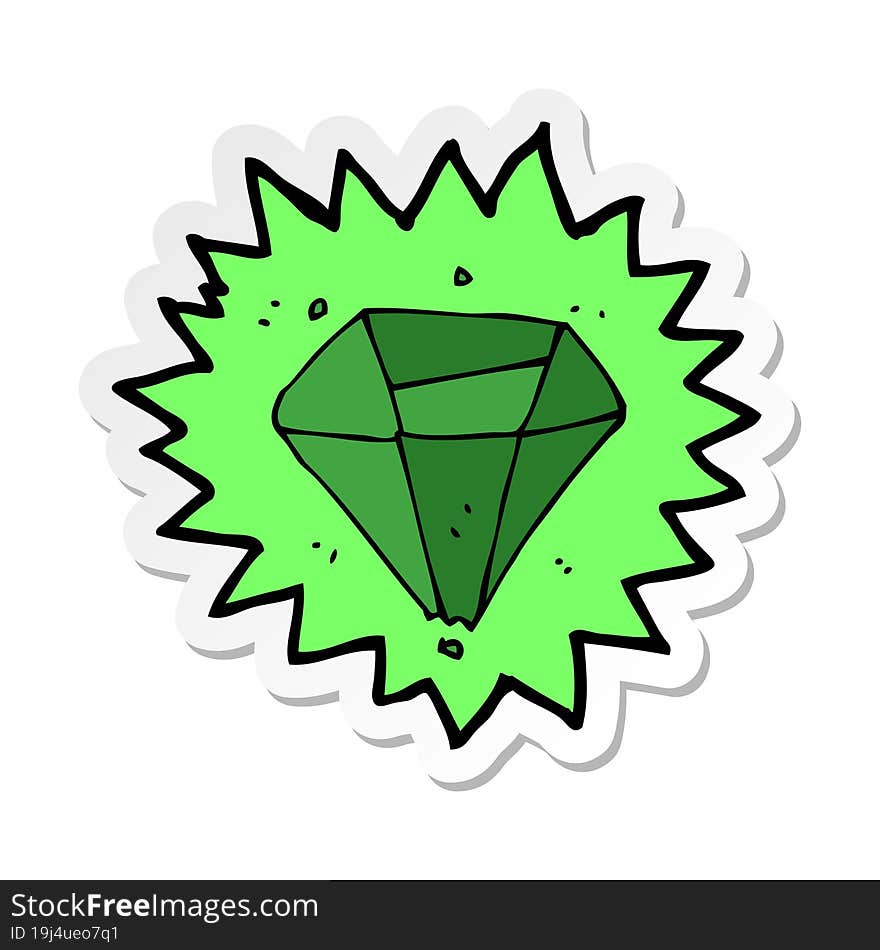 sticker of a cartoon emerald