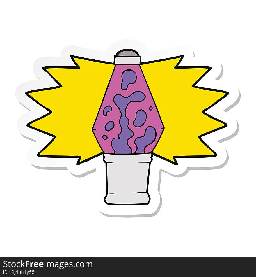 sticker of a cartoon lava lamp