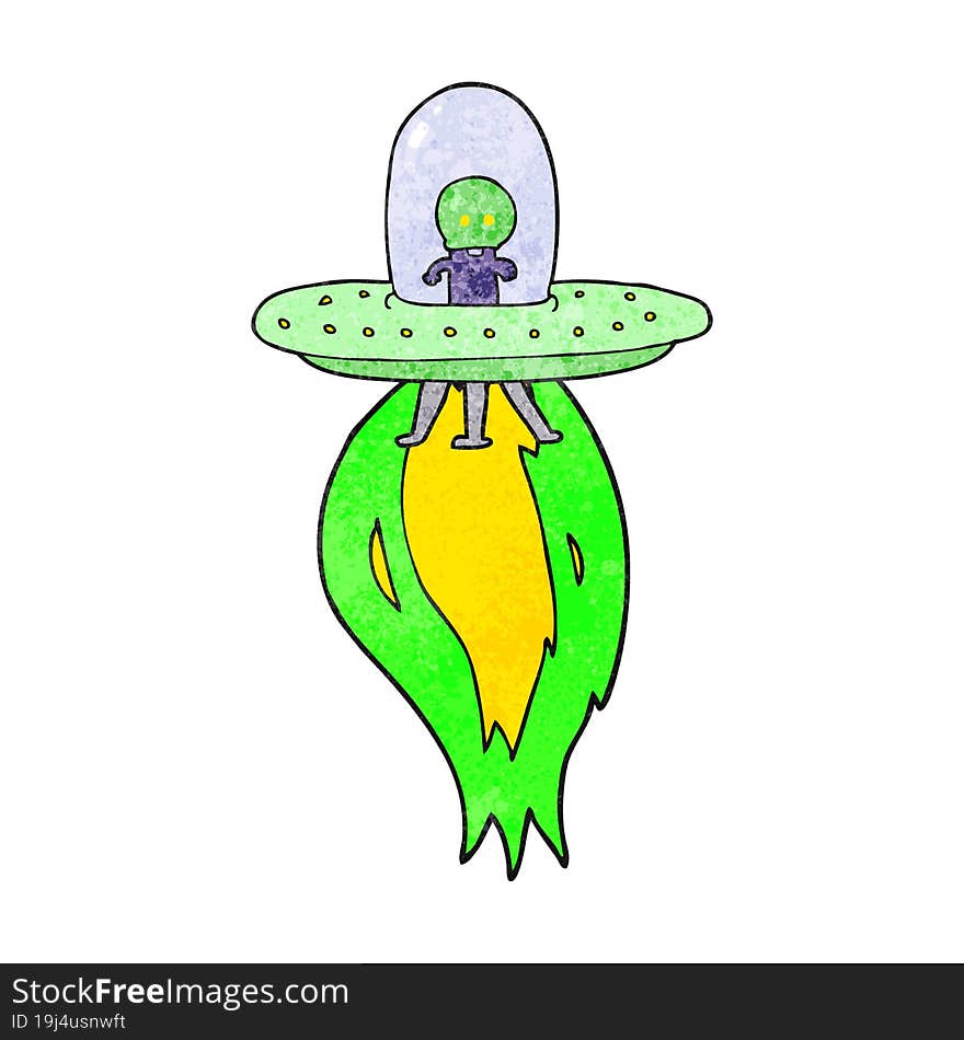 textured cartoon flying saucer