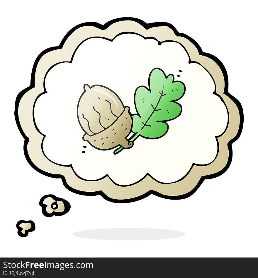 thought bubble cartoon acorn