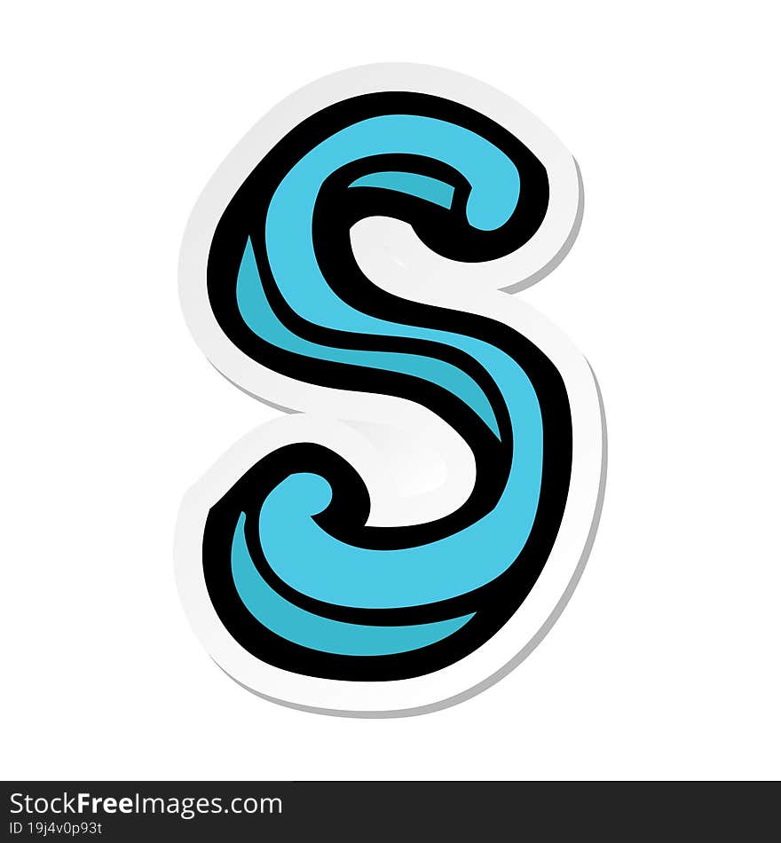 sticker of a cartoon letter S