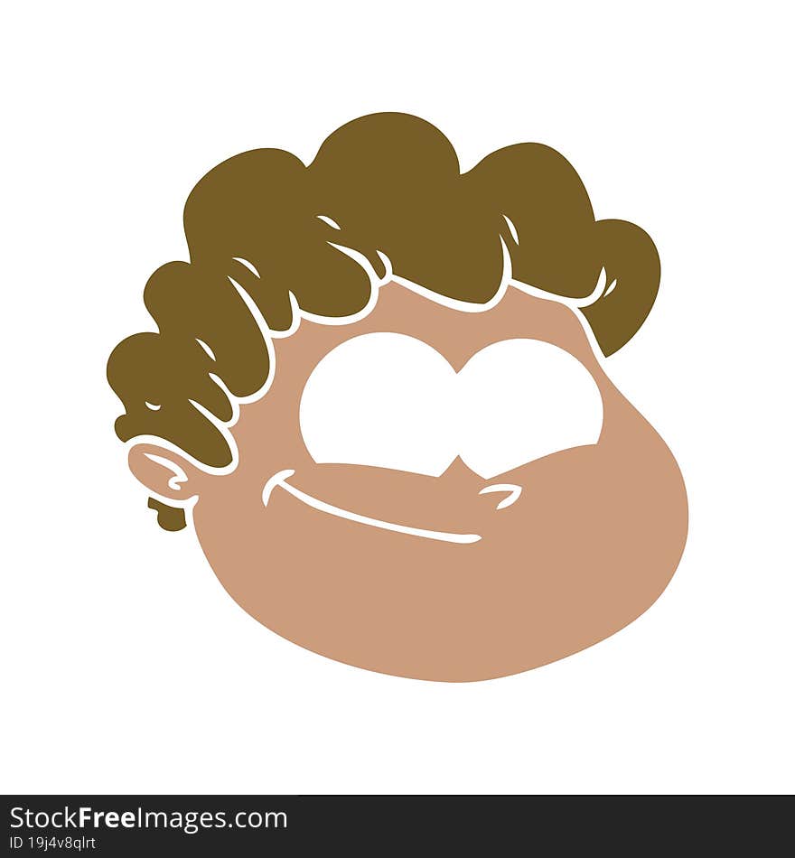 flat color style cartoon male face