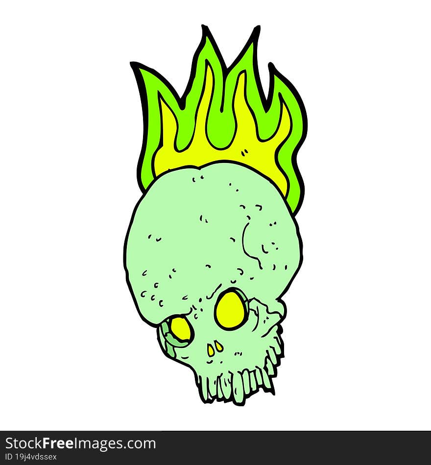 cartoon spooky skull