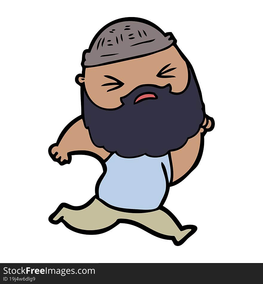 cartoon man with beard. cartoon man with beard