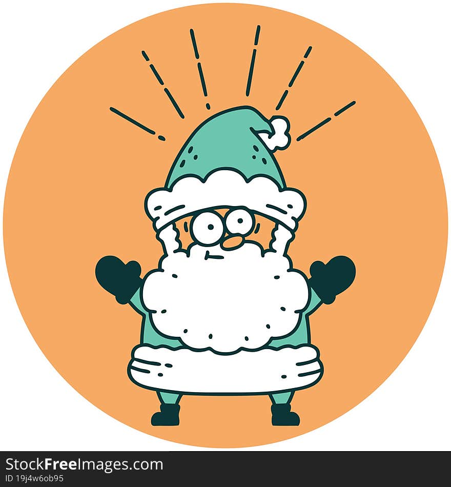 icon of tattoo style santa claus christmas character