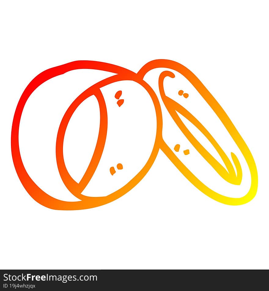 warm gradient line drawing of a cartoon wedding rings