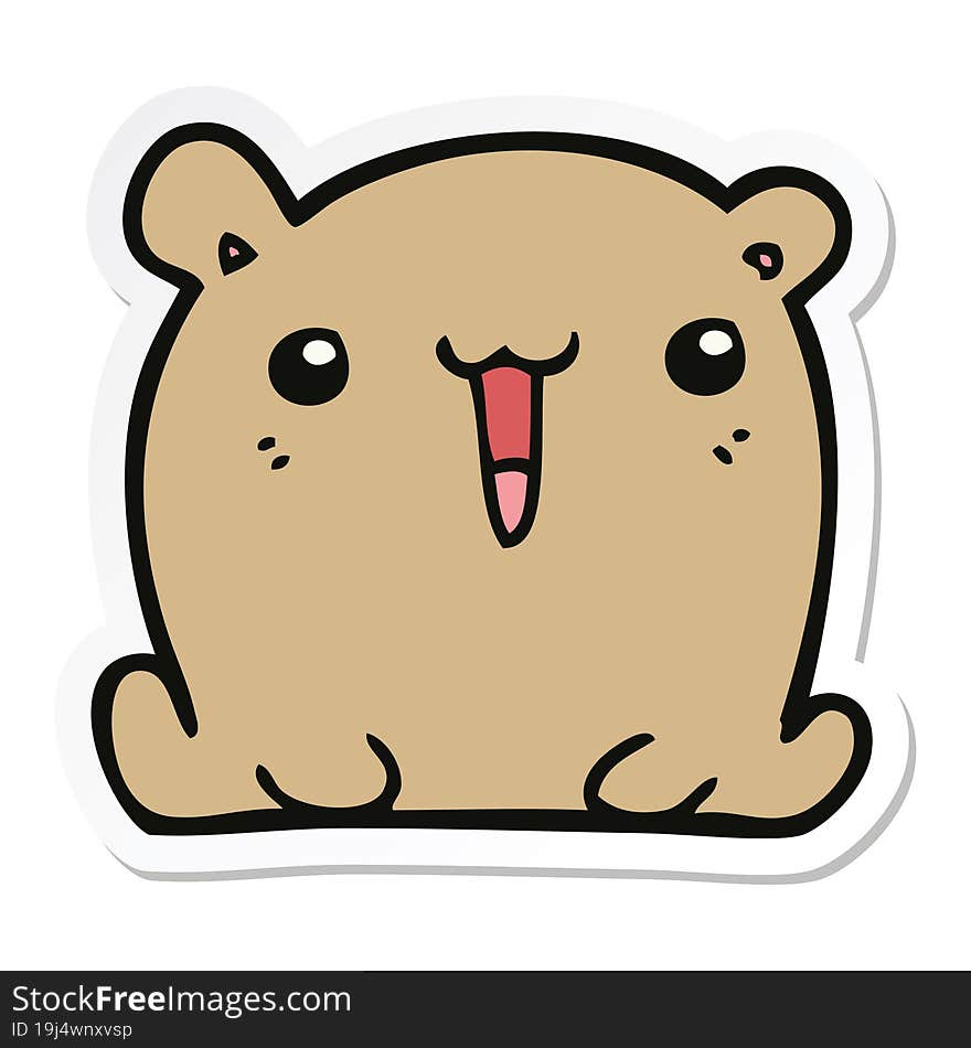 Sticker Of A Cute Cartoon Bear