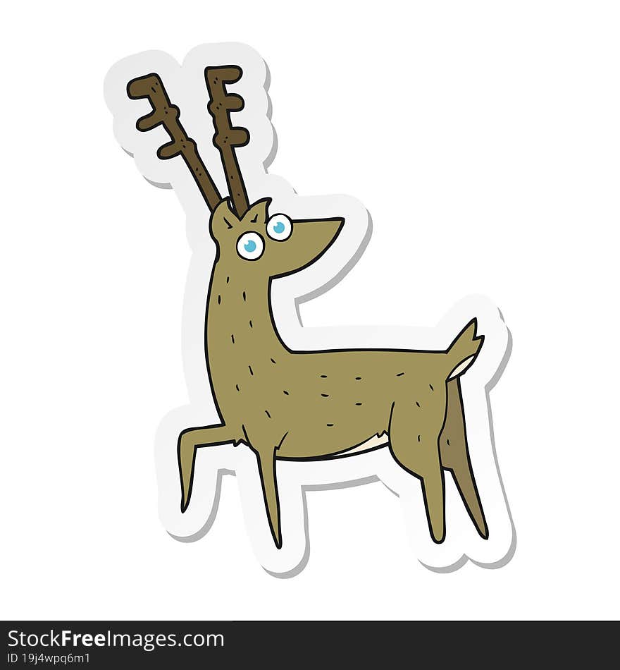 sticker of a cartoon stag