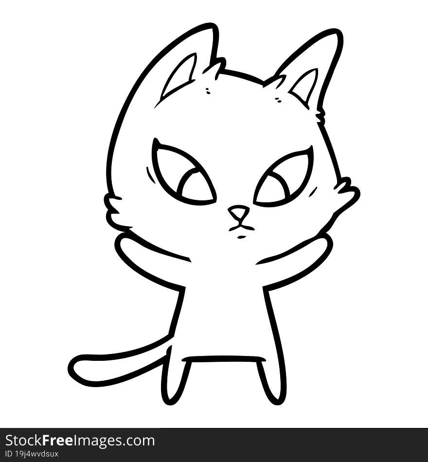 confused cartoon cat. confused cartoon cat