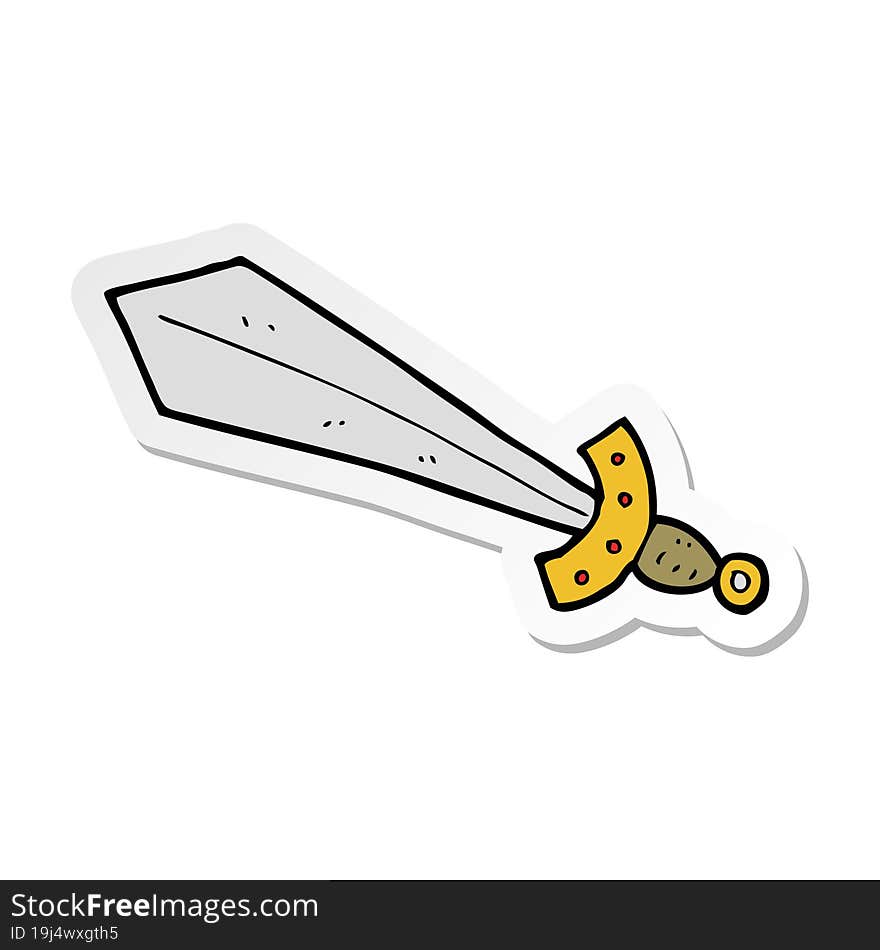 sticker of a cartoon sword