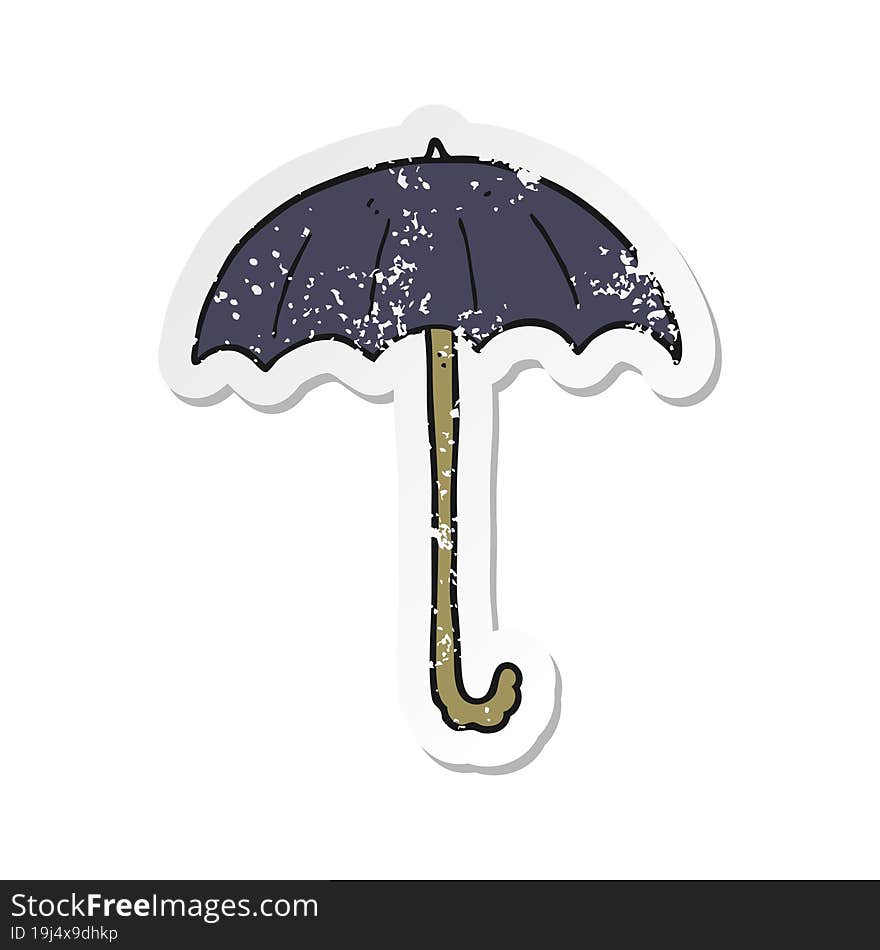 Retro Distressed Sticker Of A Cartoon Umbrella