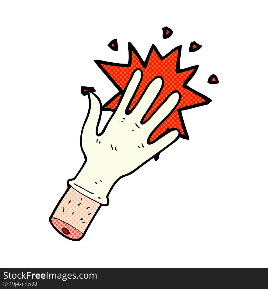 cartoon snapping rubber glove symbol. cartoon snapping rubber glove symbol