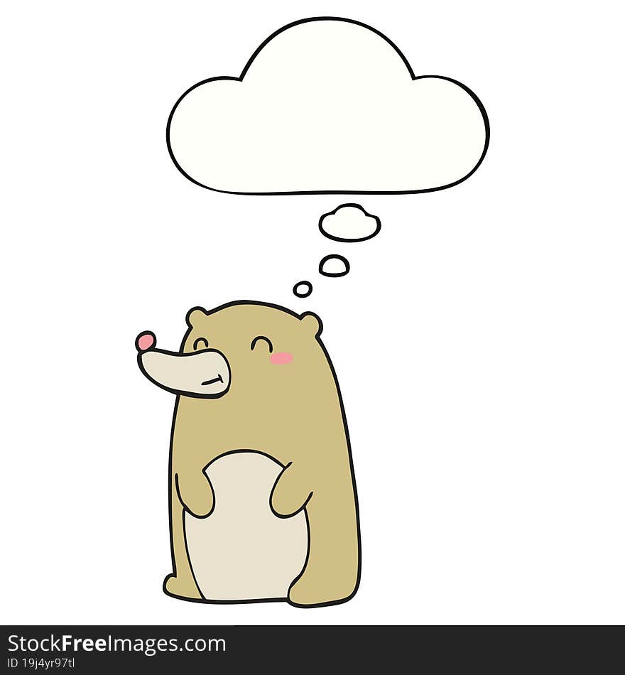 cute cartoon bear and thought bubble