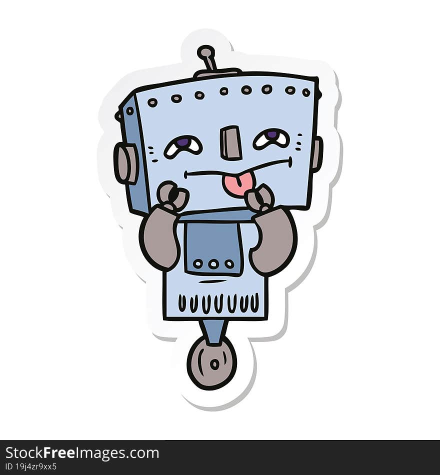 sticker of a cartoon robot