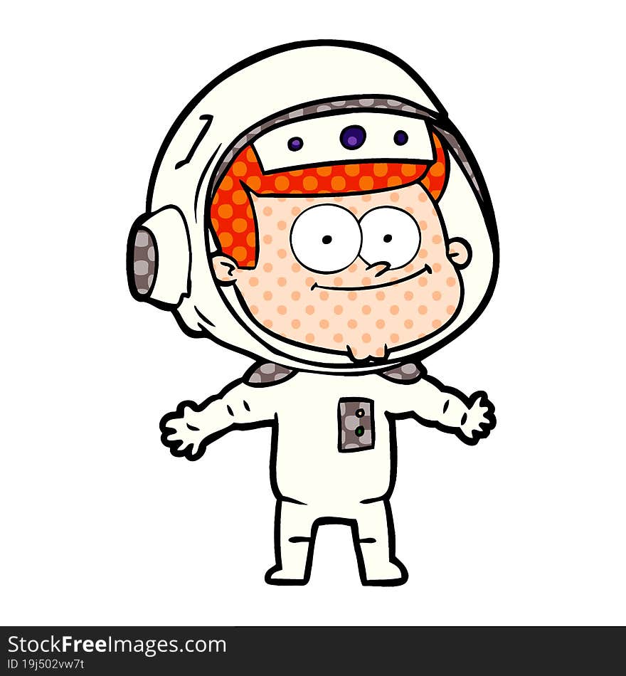 happy astronaut cartoon. happy astronaut cartoon