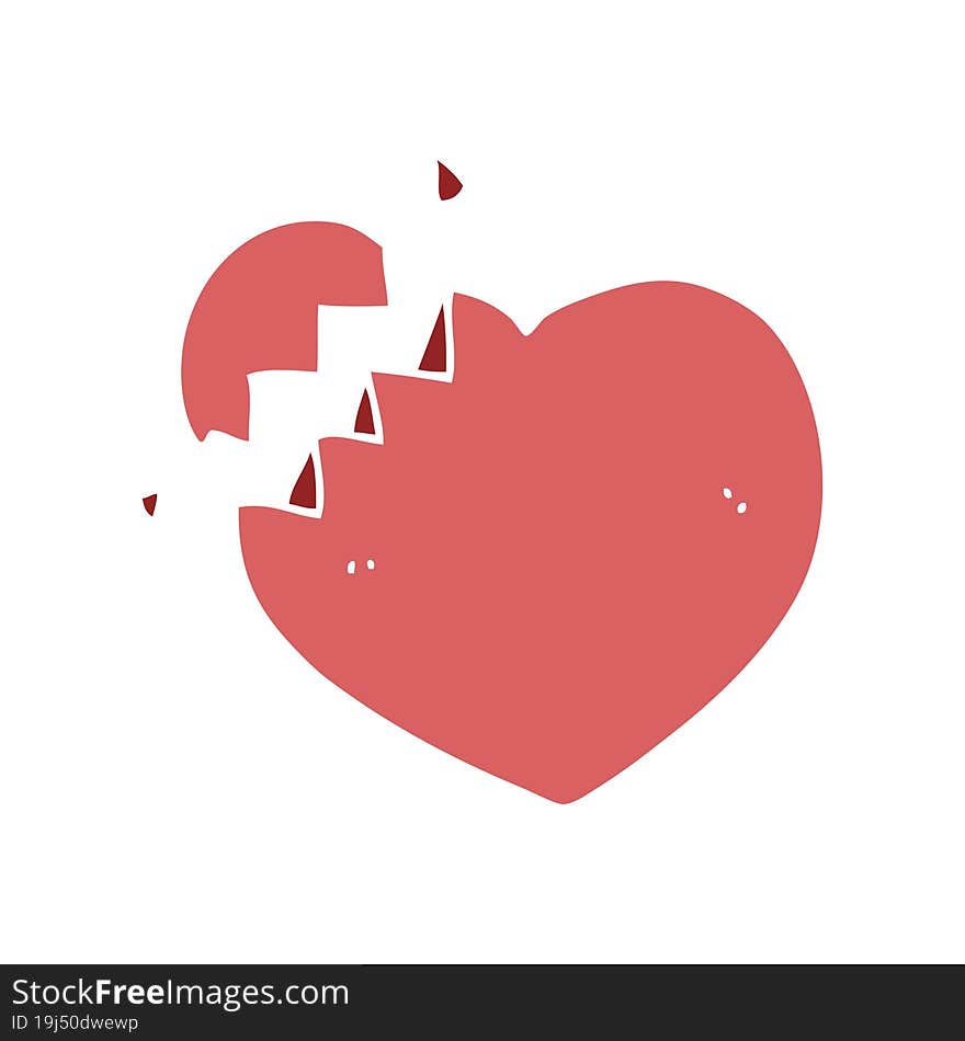 flat color style cartoon broken heart