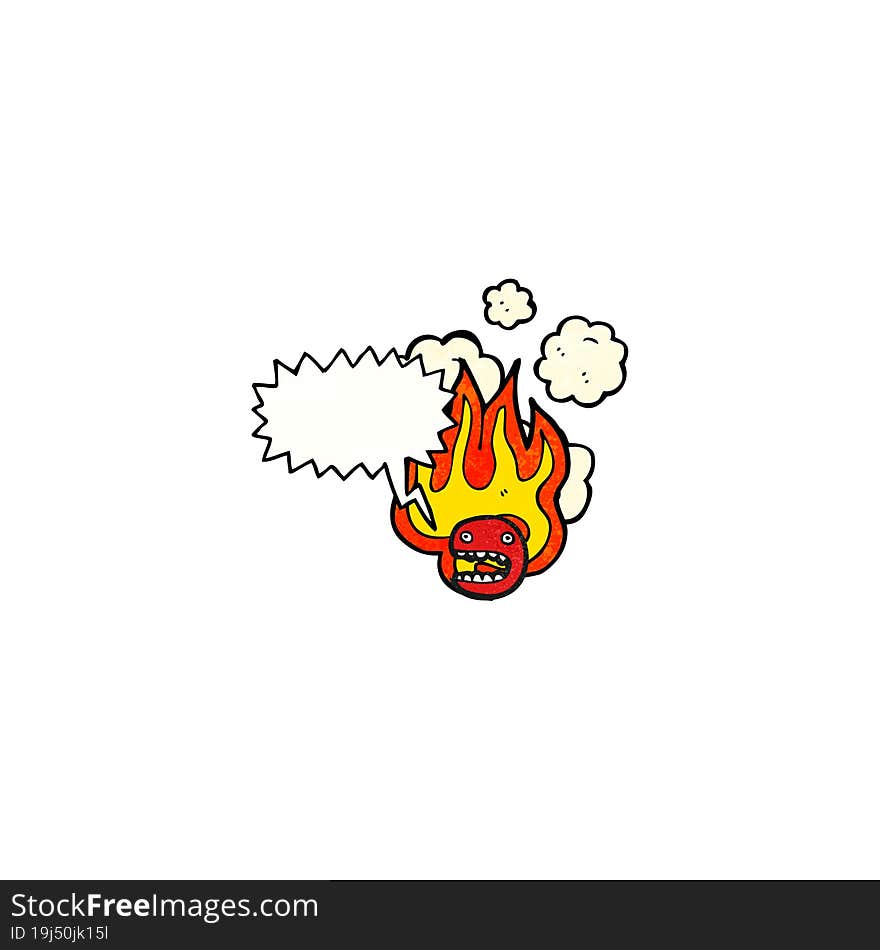 flaming emoticon face cartoon (raster version