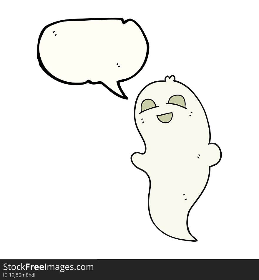 freehand drawn speech bubble cartoon halloween ghost