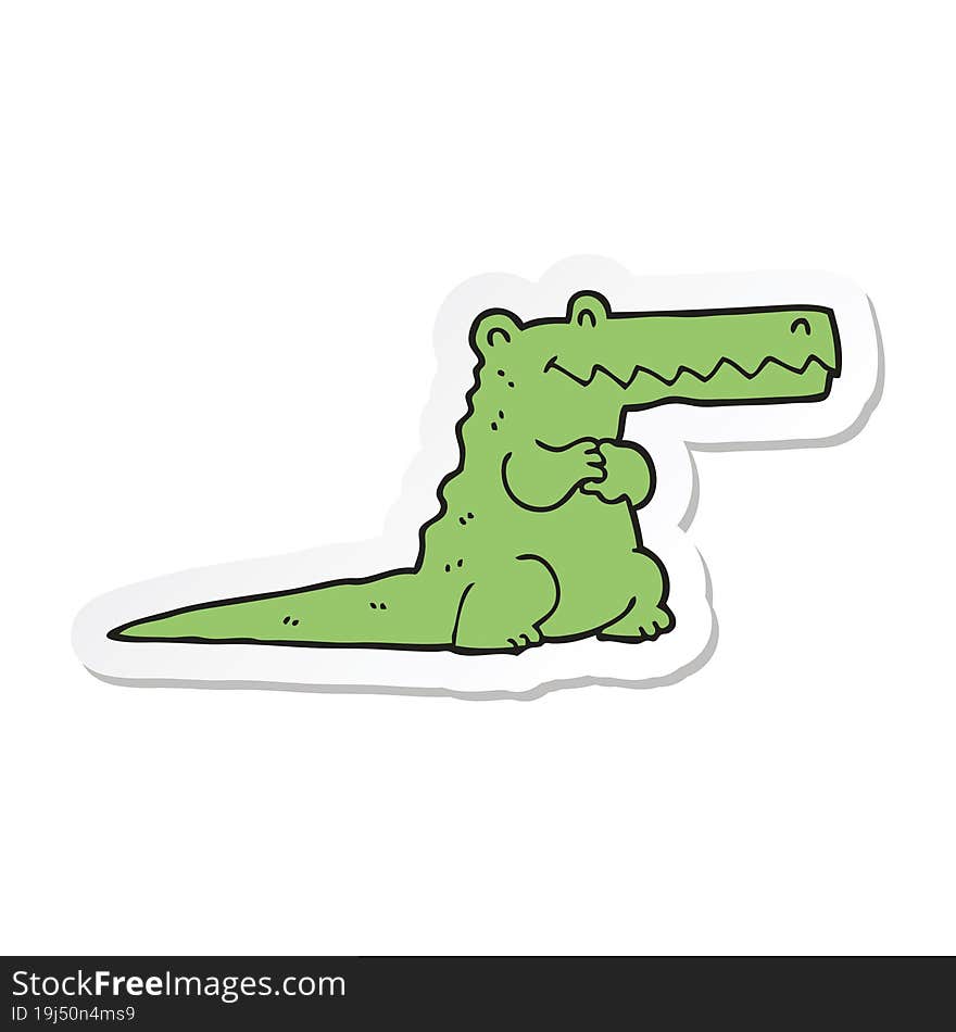 sticker of a cartoon crocodile