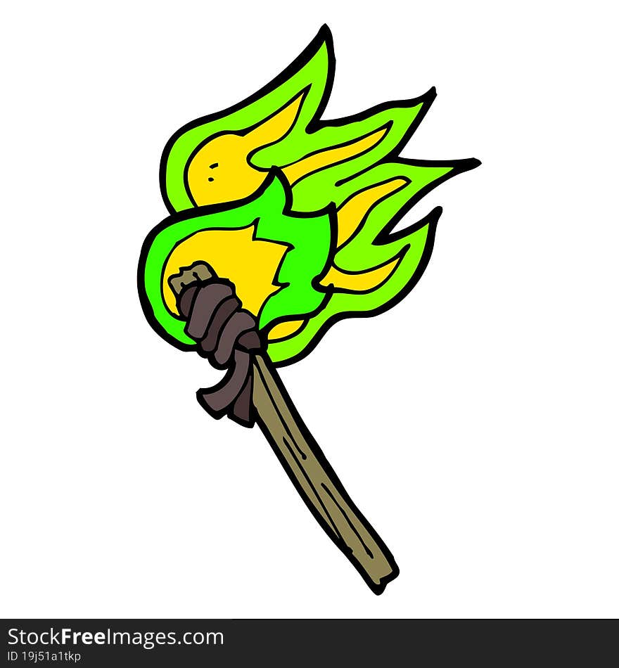 cartoon burning torch