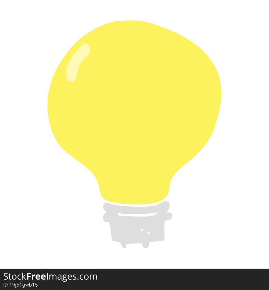 flat color illustration of a cartoon light bulb