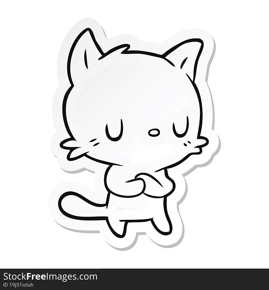 Sticker Of A Cartoon Cat