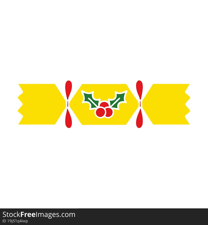 Flat Color Retro Cartoon Christmas Cracker