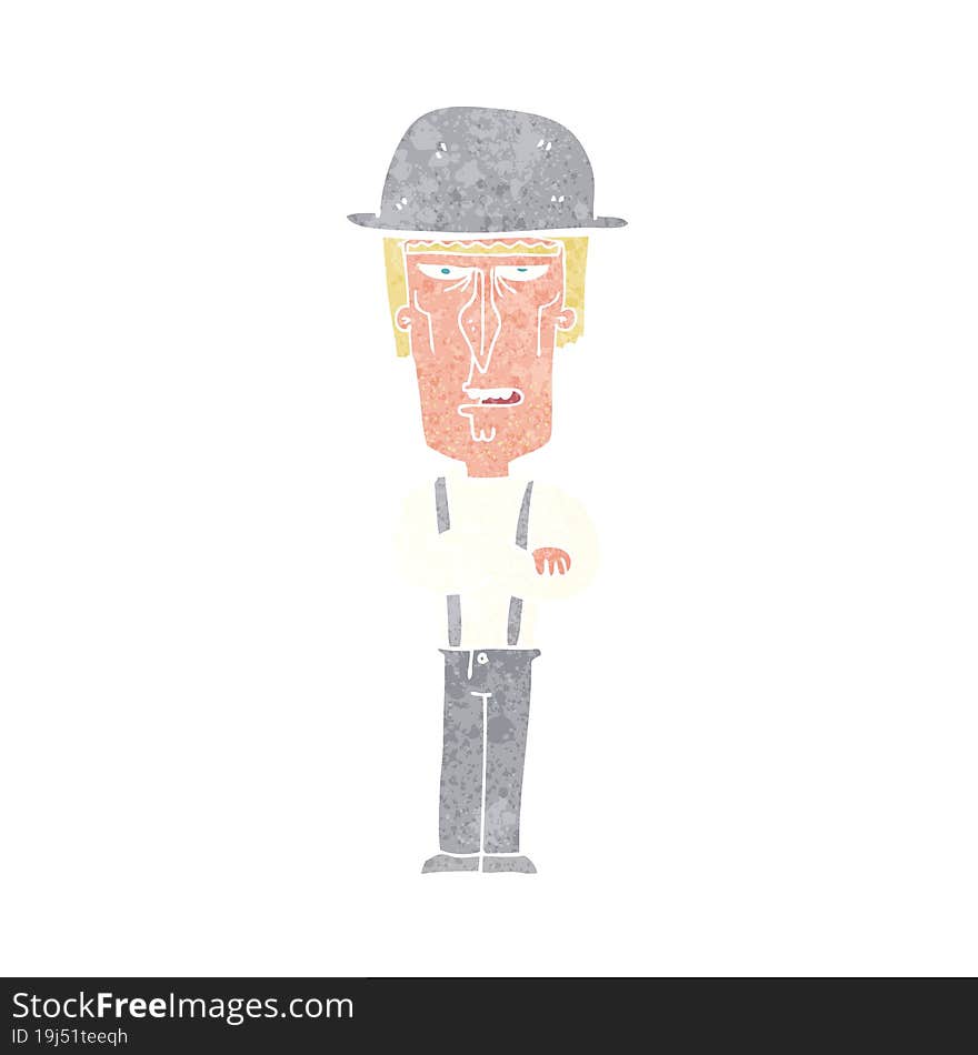 cartoon man wearing hat