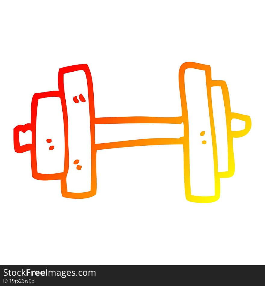 Warm Gradient Line Drawing Cartoon Gym Weights