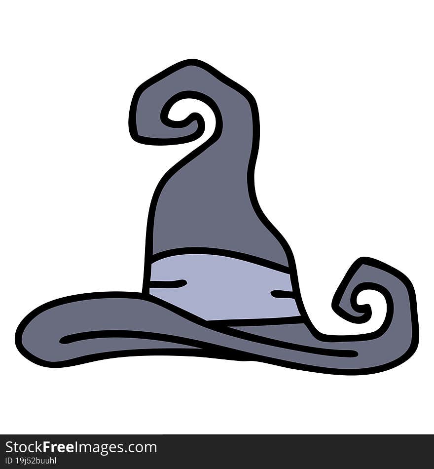 cartoon of a spooky witch hat