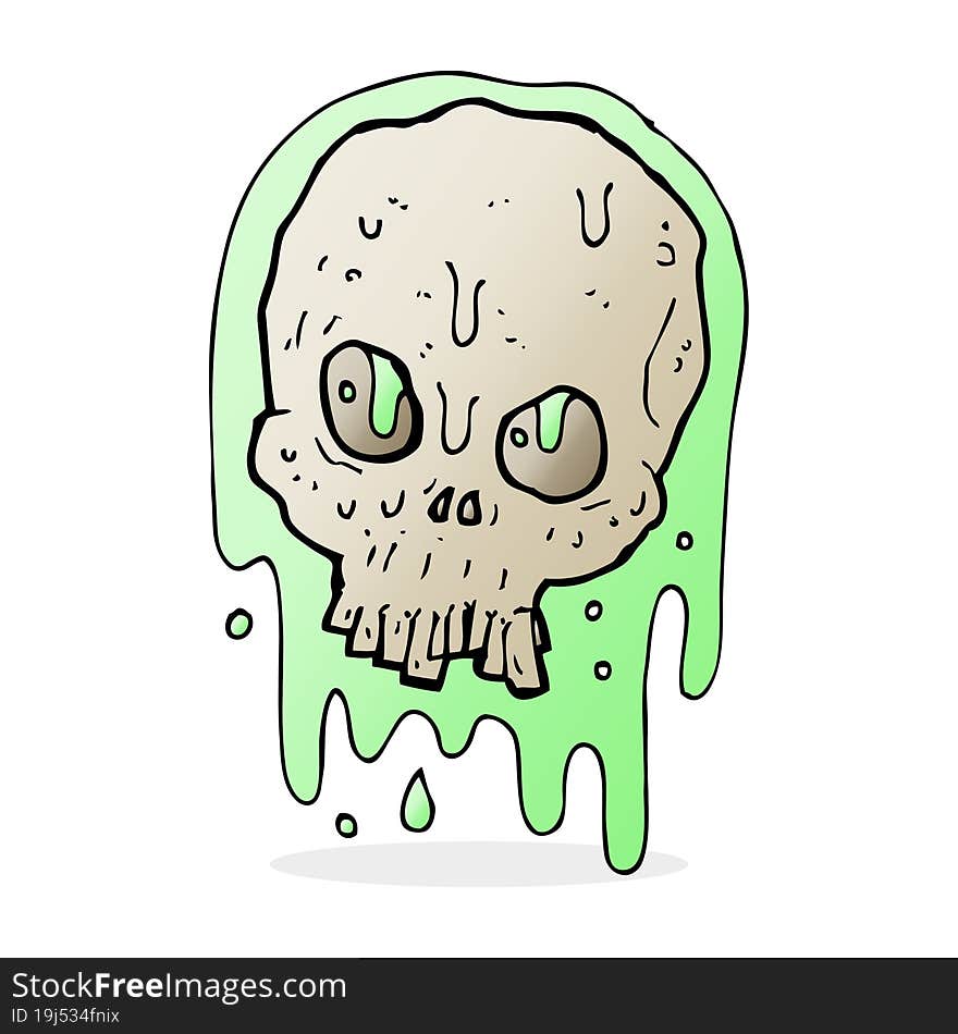 cartoon slimy skull