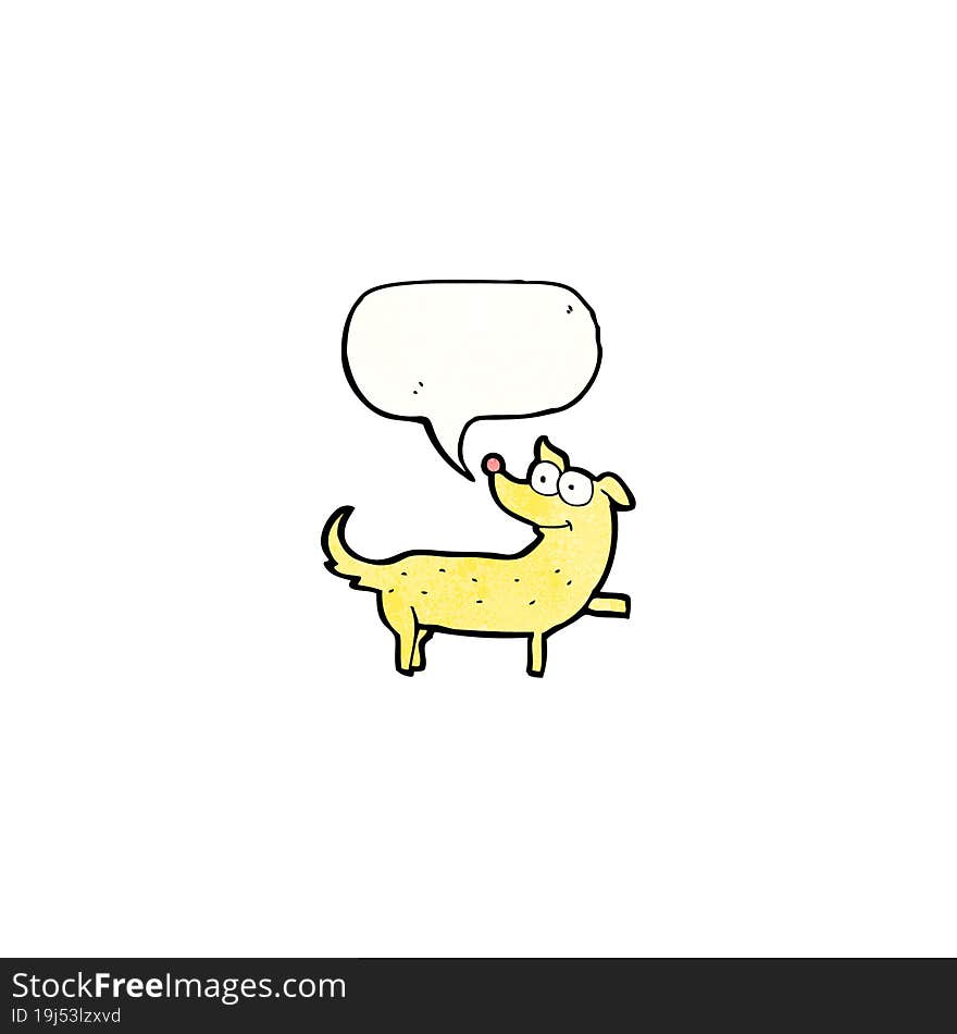 cartoon dog with speech bubble