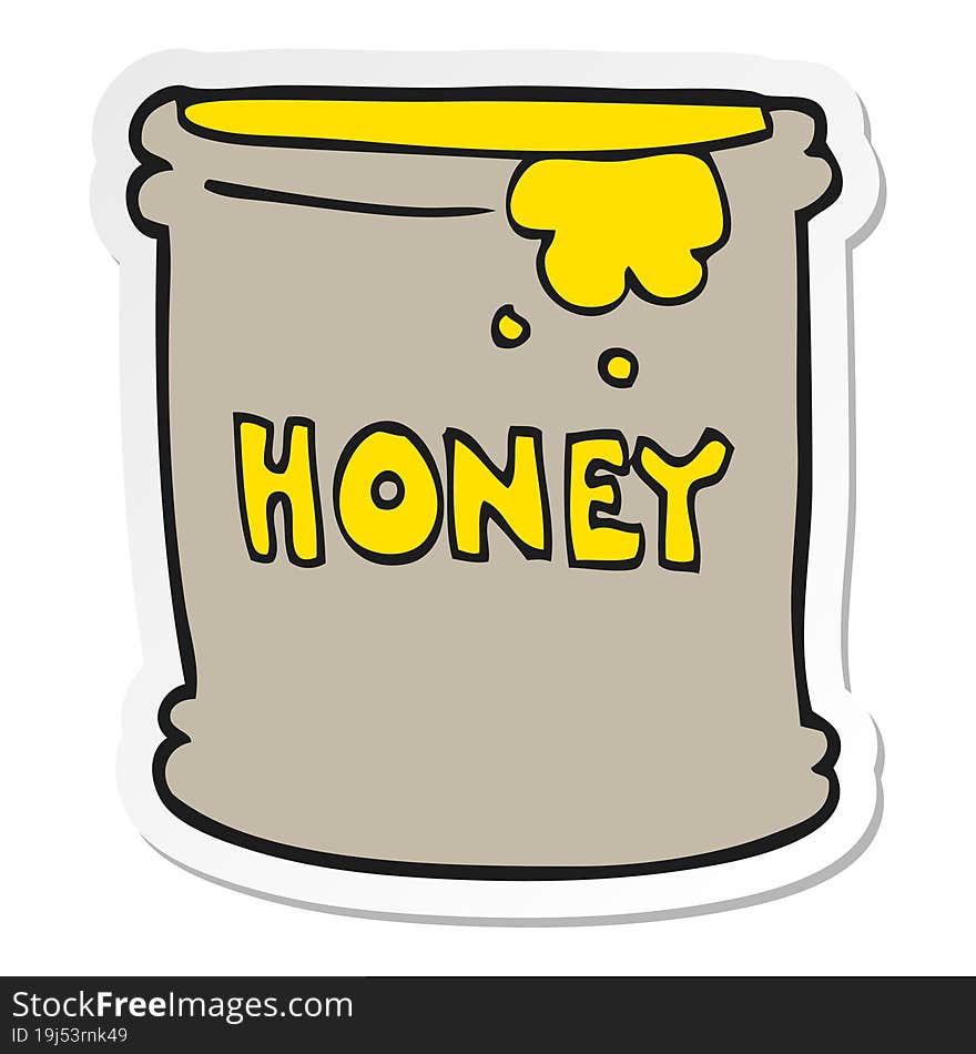 sticker of a cartoon honey pot