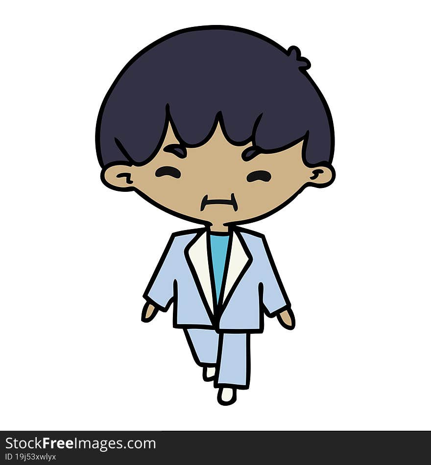 cartoon kawaii cute boy in suit