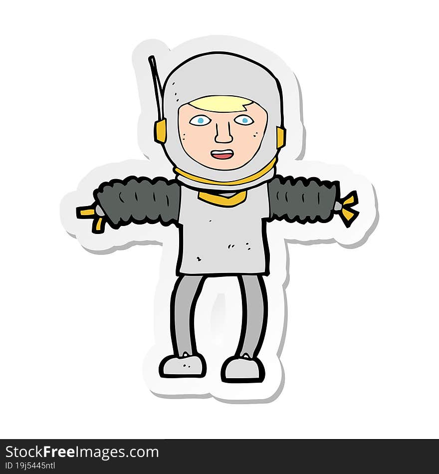 Sticker Of A Cartoon Astronaught