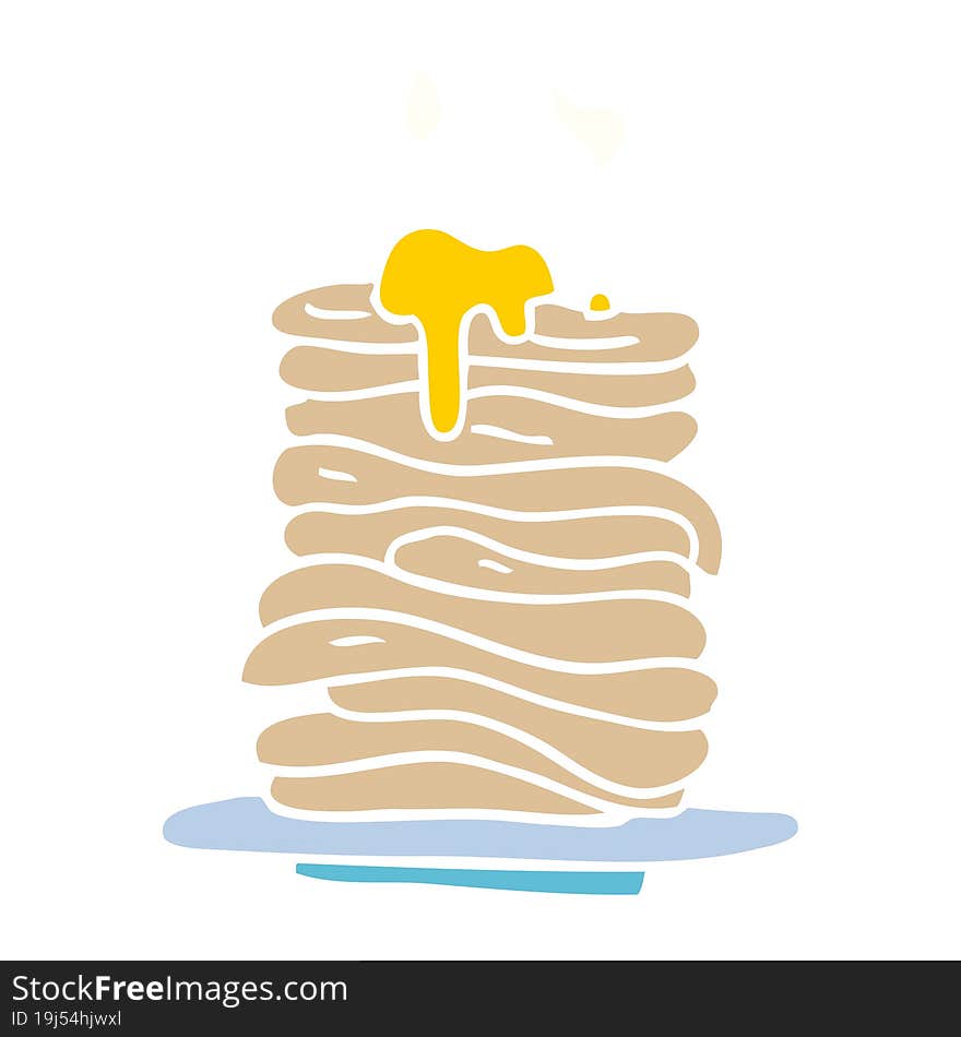 cartoon doodle stack of pancakes