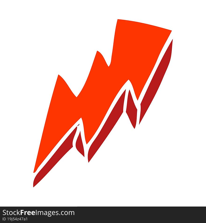 cartoon doodle lightning bolt symbol