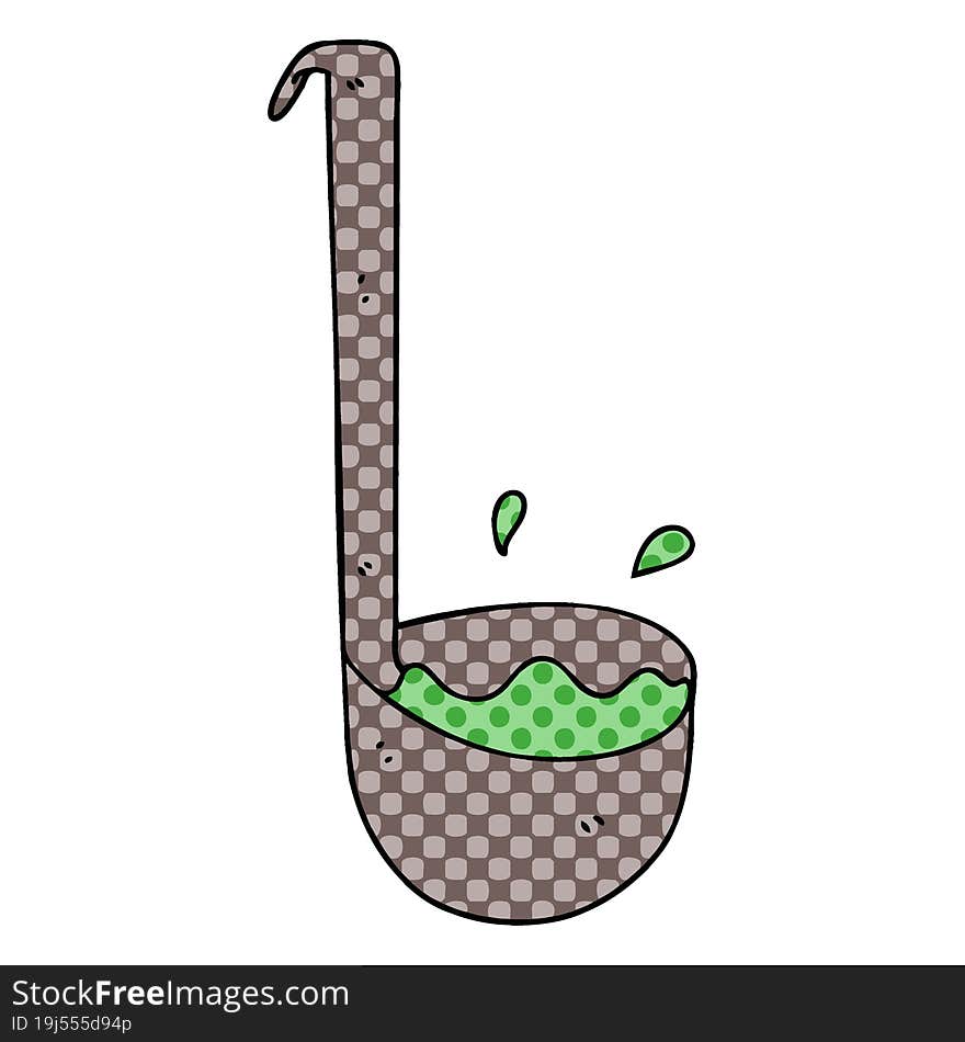 quirky comic book style cartoon ladle