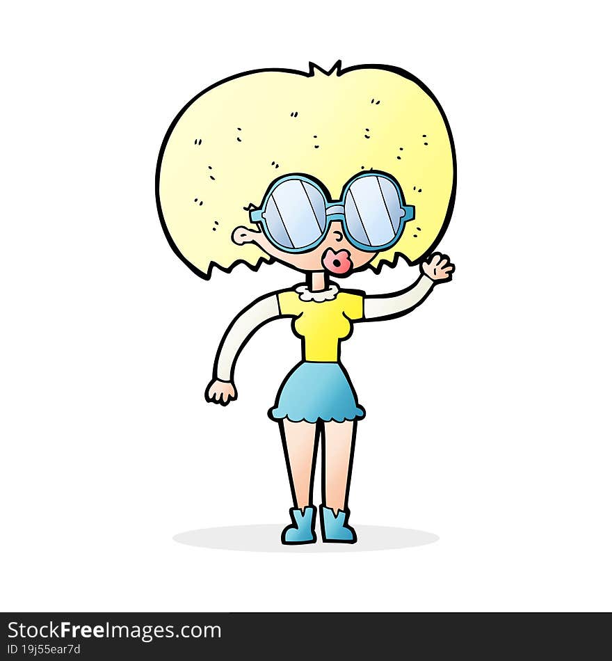 cartoon woman wearing spectacles