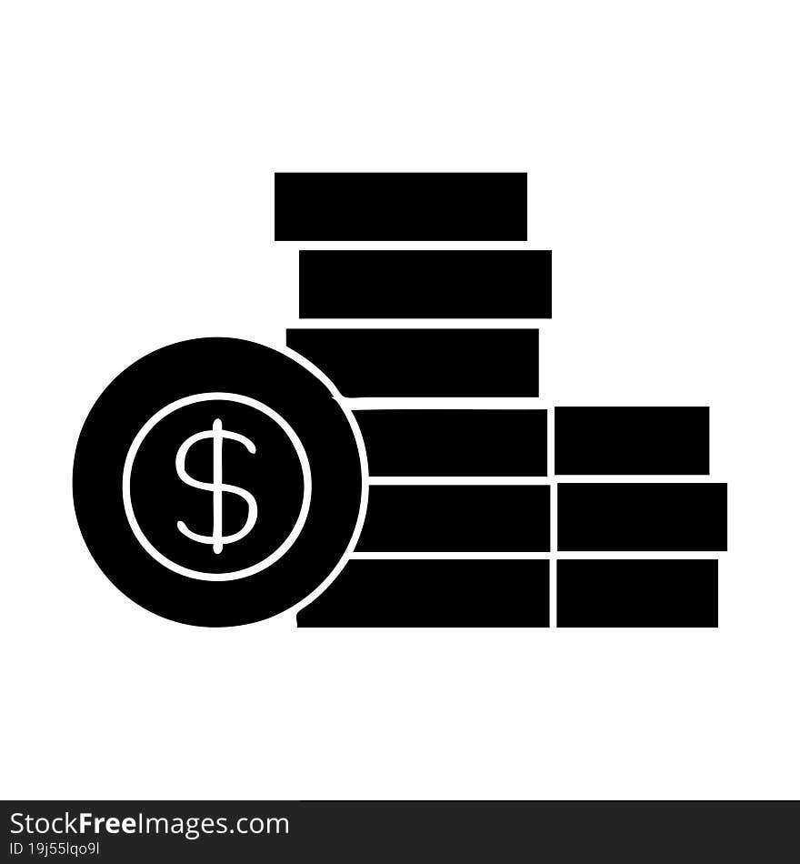 flat symbol pile of money