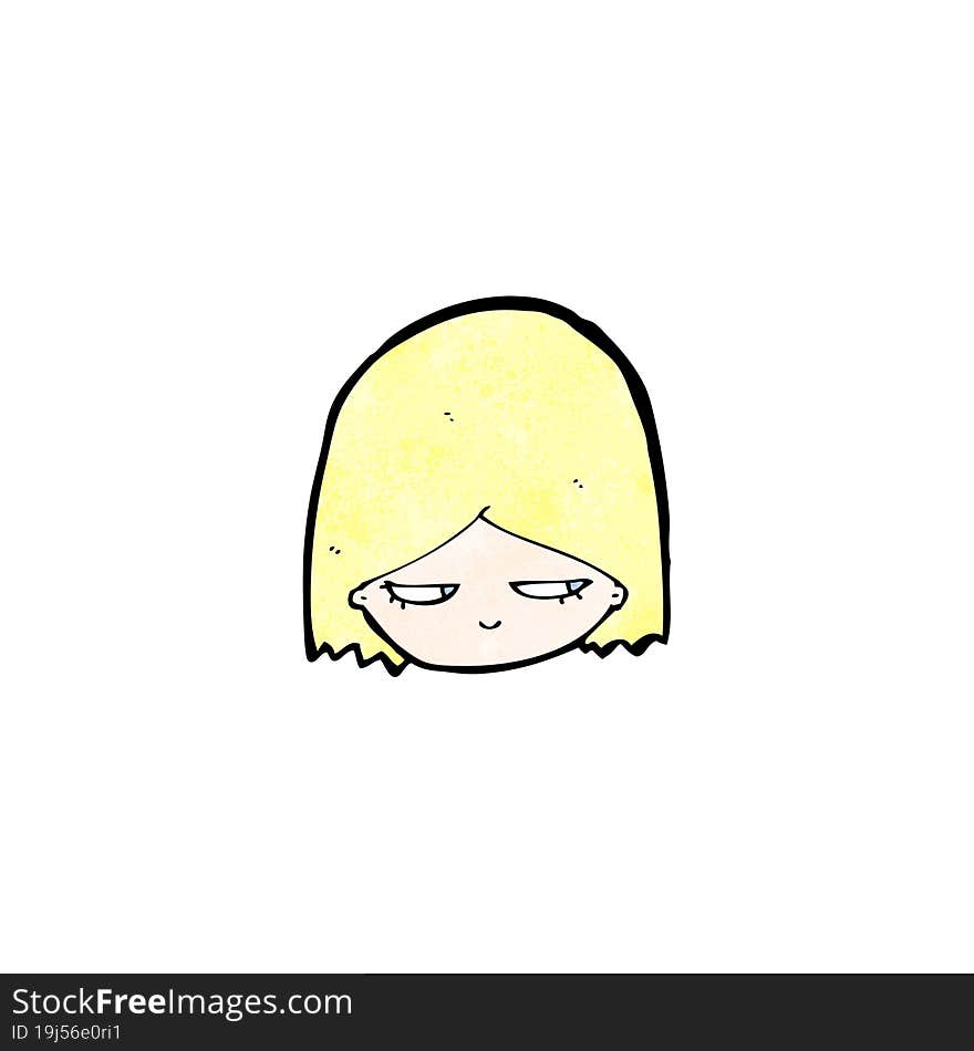 cartoon blond girl s face looking annoyed