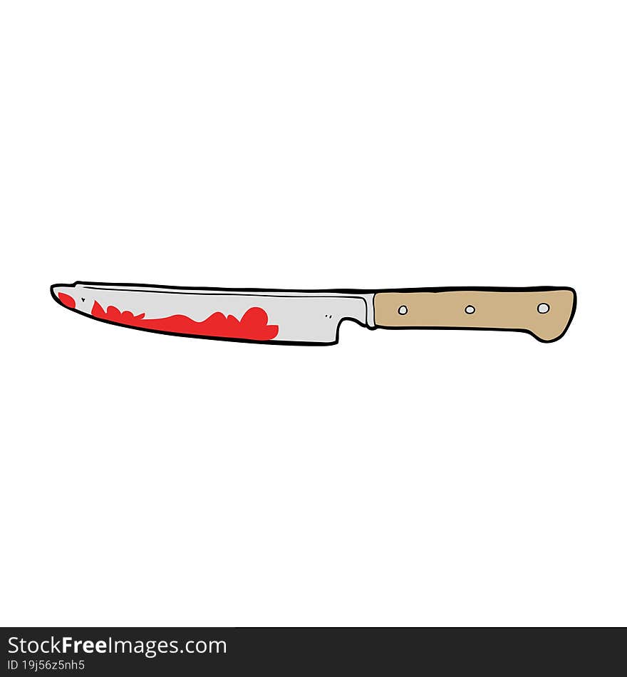 cartoon bloody kitchen knife